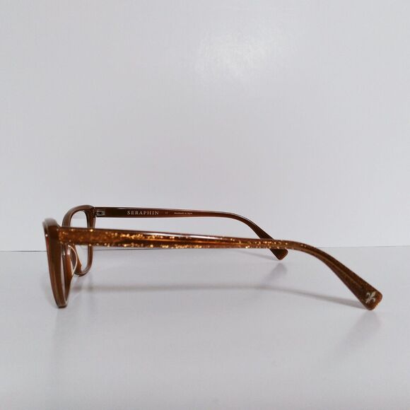 Womens Seraphin Brown Starlight Cat Eyeglasses Frames 54-17-140 Handmade Japan - Picture 4 of 9